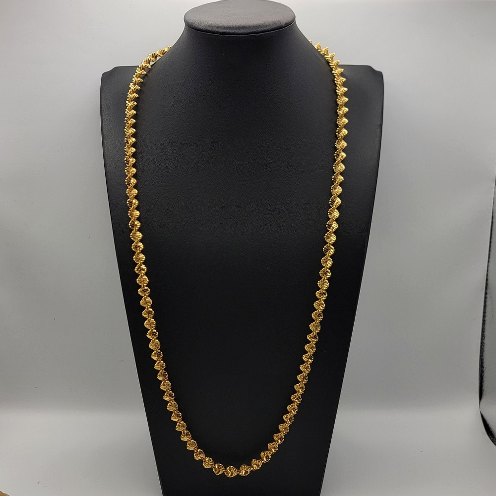 Premier Designs Gold-Tone Twisted Rope Chain Necklace Engraved Tag Lobster Clasp